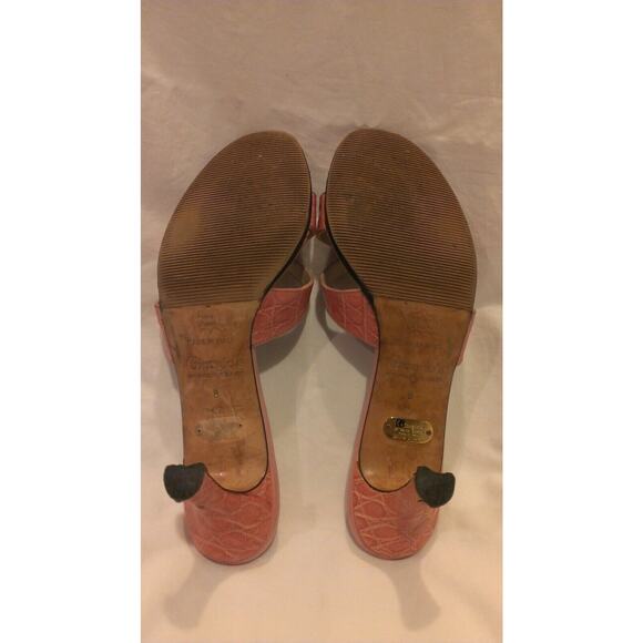 Giorgio's of Palm Beach Pink Alligator Strappy Heels Shoes size 8M - Picture 6 of 7